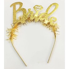 Pileli Store Altın Renk Bekarlığa Veda Italik Yazı Alyanslı Bride Taç