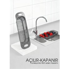 Pileli Store Ayarlanabilir Sürgülü Lavabo Süzgeci – Mutfak Için Pratik ve Şık Tasarım Gri 722439