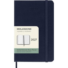 Moleskine 2027 12 Ay Haftalık Ajanda Cep Boy 9X14 Cm. Sert Kapak Safir Mavi