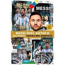 Parodi Yayınları Messi Futbolcu Kitabı Özel Kutulu Hediye Seti - Bileklik, 3D Biblo, Maske, Maç Kornası, Anahtarlık, 2 Dev Poster, 10 Kart, 2 Sticker, Defter ve Silgi Hediyeli
