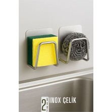 Pileli Store Inox Bulaşık Sübgerlik Stant- Mutfak Askısı Profesyonel 2 Li Set 722043
