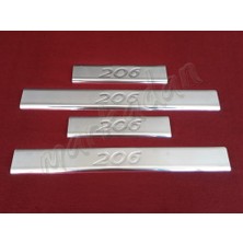 Db Chrome Peugeot 206 Krom Kapı Eşiği 1998-2012 4 Parça P.çelik