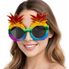 Pileli Store Tropikal Ananas Tasarımlı Renkli Hawaii Parti Gözlüğü BX40