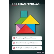 Pileli Store Manyetik Tangram Defteri 7 Ahşap Parça Mıknatıslı - 3+ Yaş Eğitici Zeka Oyunu BX-313796
