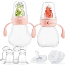 Tr Bebek Meyve Gıda Besleyici, Silikon Meyve Emziği Besleyici, 2'li Set, Ekstra 6 Emzikli Mesh Bes