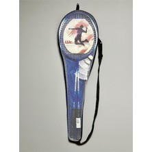 Tr 2 Adet Profesyonel Badminton Raketi, Deluxe Badminton Çantası, 3 Adet Badminton Topu Seti, Mavi