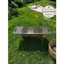 Tr Katlanabilir Galvaniz Metal Sehpalı Mangal 50 * 30CM