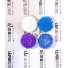 Tr Capital 10G(25ML) X4 Renk Toz Metalik Sedef Epoksi Pigment Boya Mavi Ton