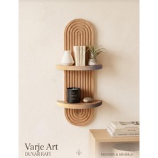 Tr Modern Ahşap Duvar Rafı 2 Katlı – Minimal Dekoratif Duvar Rafı – Salon, Yatak Odası, Ofi