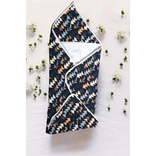 Tr Kapşonlu Müslin Bebek Banyo Havlusu, Havlu Kundak, 75X75CM (Swift)