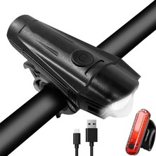 Tr T6 LED 300 Lümen 4 Modlu Su Geçirmez USB Şarjlı Ön Arka Bisiklet Farı Işığı 1300 Mah