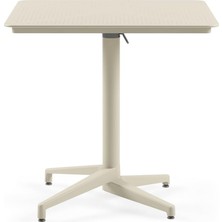 Tr Moon Katlanır Masa 70X70 cm - Bahçe, Balkon, Kafe, Restoran Için, Iç ve Dış Mekan Bej