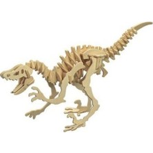 Tr Ahşap 3D Dinazor Velociraptor Maketi Puzzle