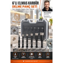 Transformacion 6'lı Elmas Karbür Cam Seramik Fayans Delme Panç Matkap Ucu Seti Çantalı Elmas Tozlu Karo Mermer Delici Uçlar 723720