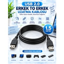 USB 2.0 Usb-A Erkek To Erkek Data Kablosu 1.5 Metre – Veri Aktarım ve Bağlantı Kablosu