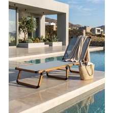 Tr Alüminyum Katlanır ve Taşınır Şezlong Teak+Jeans
