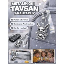 Mixoyuncak Metalik Tavşan Anahtarlık – Renkli & Eğlenceli Tasarım