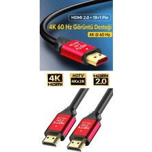 Laptify 150CM HDMI 2.0 ile 4K Ses ve Görüntü 60Hz UHD Görüntü Aktarım Kablosu 19+1 Pin Erkek Erkek Tv Monitör Pc