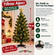 MixmioLife Yılbaşı Ağacı Yapay Çam Ağacı Yeni Yıl Dekorasyonu Çam Ağacı 90 cm Kolay Kurulum