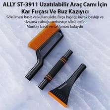 Tr ST-3911 Uzatılabilir Araç Camı Için Kar Fırçası ve Buz Kazıyıcı, Sıyah