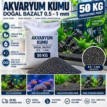 Stone Vera Akvaryum Kumu Doğal Bazalt 0,5-1 mm – 50 kg Siyah Akvaryum Taban Kumu