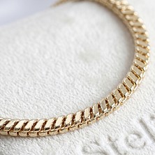 Stelia 14K Altın Renk Kaplama Kare Zincir Model Kadın Bileklik