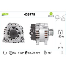 Valeo 439779 Alternatör (Şarz Dinamosu) (180AMP) Komple Peugeot Opel Grandland-Crossland-Combo E 17> Peugeot P308-P3008-P5008-EXPERT-PARTNER 13> Citroen Berlingo-Jumpy-C3-C4-Ds4-Ds5 1.6 Hdı-Bluehdi