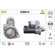 Valeo 438014 Marş Motoru Komple Opel Astra F-Vectra A-Omega A-Omega B-Ascona-Calibra-Kadett 1.8-2.0 1.8 Sv-Nz 2.0 Ne 90444193-90512188-1202138-1202144