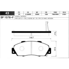 SANGSIN Sangsın SP1076F Ön Fren Balata Honda Accord Euro 2,0l F20Z1 F20B5 A/t (Ce8 Ch3 Kasa) 96-02 / Cr-V 2,0l B20B3 B20Z1 (Rd1 Kasa) 96-01 / Hr-V 1,6l D16W1 (Gh Kasa) 99-07