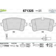 Valeo 671325 Arka Balata Audi A4 R84 12=>a5 13=>a6 11=> A7 14=> Q5 12=> 2.0tdi 3.0tdi Porsche Macan 14=> 4G0698451-4G0698451A