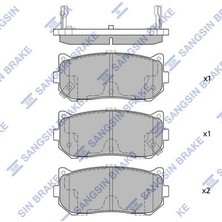 SANGSIN Sangsın SP1079R (X) Arka Balata Kıa Carens Iı 1.6-1.8-2.0 Crdi 02=> Shuma Iı 1.6 04=> (GDB3203) 0K9A02628Z-0K2FC2628Z-WVA23455
