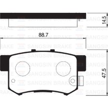 SANGSIN Sangsın SP1076-R Arka Fren Balata Honda Civic 1.6l D16 Vtec Vtı 01-05 / 1.4l 1.6l 96-01 / 1.6l R16A2 Vtec Sedan 06-> / Accord 2.0l F20 90-98 / Legend 3.2l 91-96 / Suzuki Sx4 1.6l M16A RW416 05->