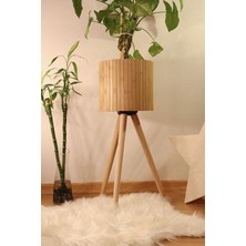 Monchi Bambu Ahşap Ayaklı Sepet/saksılık Çiçeklik 46CM Ayak Boyu (24CM Veya 39CM Ayak Talep Edebilirsiniz)