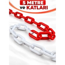 Serbugo Ikaz Ürünü 8mm Kırmızı-Beyaz Plastik Zincir