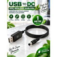 1 Metre USB To Dc 5.5x2.5mm 5V To 12V Voltaj Yükseltici Step Up Güç Kablosu
