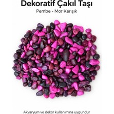 Muyu Craft Pembe Mor Karışık Akvaryum Dekoratif Çakıl Taşı 2-6 mm 500 G