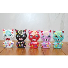 Givoria Ahşap 5'li Kedi Seti Polos:5