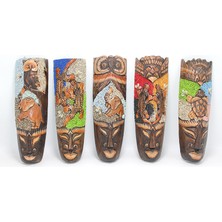 Givoria Ahşap Duvara Asmalı Kumlu Mask 30 cm 3galıleo-8