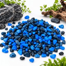 Muyu Craft Mavi Siyah Karışık Akvaryum Dekoratif Çakıl Taşı 2-6 mm 500 G