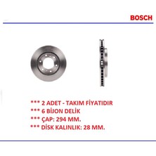 Bosch Ön Fren Diski Pajero 08+ L200 Triton 4 2004-2016 L200 Triton 5 2014+ Havalandırmalı 4615a002 0986479s63