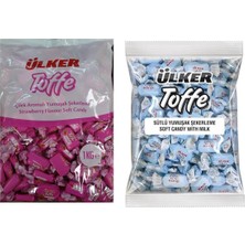Ülker Karışık Toffe Şeker 2 Kg. ( Sütlü Toffe ve Çilek Aromalı Toffe)