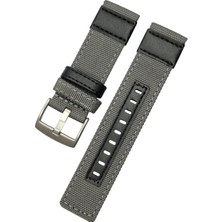 Cabor 20MM Lug Ölçüsünde Deri Parçalı Nato Saat Kordonu Gri