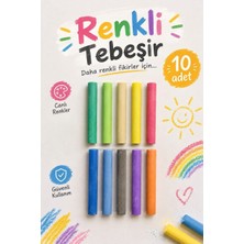 10'lu Renkli Tebeşir Seti - Canlı Renkler, Güvenli Kullanım Okul ve Yazı Tahtası Tebeşiri