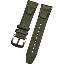 Azzuro Vintage Akıllı Pimli Yeşil Deri Saat Kordonu 18MM