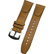 Azzuro Vintage Akıllı Pimli Taba Deri Saat Kordonu 18MM