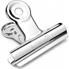 Coverzone Metal Kıskaç Klips 64MM 12 Adet Paslanmaz Çelik Büyük Kağıt Klipsi, Evrak Fotoğraf