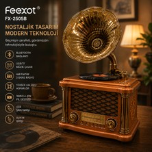 Pareys Home FX-2505B Bluetooth Nostaljik Gramofon Görünümlü Hoparlör | Fm/am/sw Radyo | USB | Tf Kart | Aux | Şarjlı Retro Müzik Kutusu