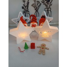 Smile Child Smilechild Bir Tebessüm Yeter Yılbaşı Süsü Yıldızları ve Aksesuarları 6 Lı Set 2 Adet LED Mum Dahildir