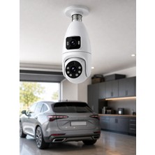 Orevio Gece Görüşlü Çift Lens Wi-Fi Ampul Kamera Mobil Takip Destekli