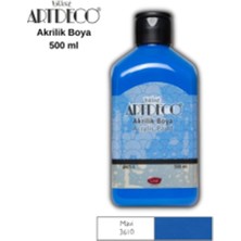 Artdeco Akrilik Boya 500 ml Mavi 3610 Su Bazlı Sanat Boyası Ürünü